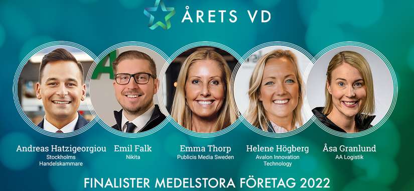 Finalisterna i Årets VD 2022 - Kategori Medelstora företag