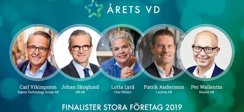 Finalister Årets VD 2019 Stora foretag