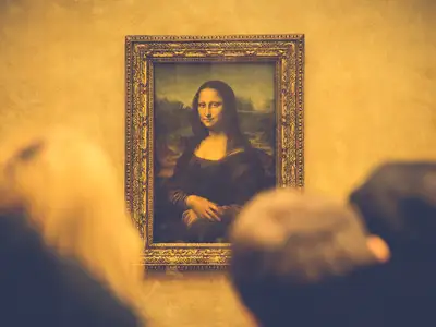 La Gioconda, eller Mona Lisa målad av Leonardo da Vinci (1452–1519), italiensk konstnär och universalgeni.