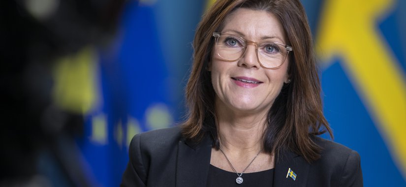 Arbetsmarknadsminister Eva Nordmark har presenterat regeringens nya arbetsmiljöstrategin som ska gälla fram till år 2025. (Foto: Ninni Andersson/Regeringskansliet)