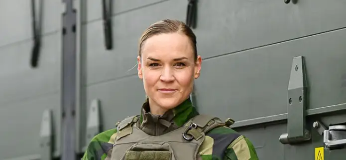 Rebecka Strid, kompanichef på flygbaskompaniet vid F 16. Foto: August Järpemo/ Försvarsmakten