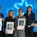 Årets VD:ar Johan Skoglund - JM AB, Pernilla Ramslöv - NOX Consulting AB, Annica Ånäs - Atrium Ljungberg och Petter Bengtsson - Zynka Group AB.