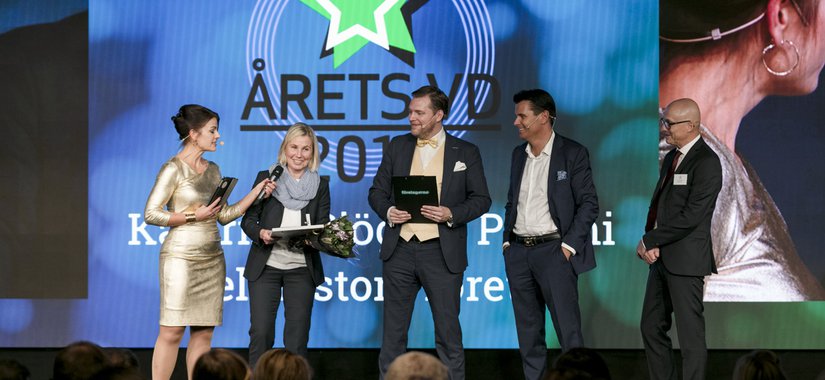 Från Vänster:Anna Bellman, Katarina Sjögren Petrini, Günther Mårder, Peter Hellgren & Per Winblad från utdelningen av Årets VD 2017.