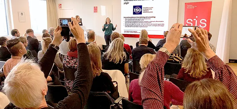 Annika Thoresson föreläser om innovationsledning på Statens Institut för Standarder.